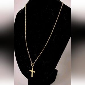 Stamped 14K GF 1/20 Necklace w/Cross Pendant Religious Jesus